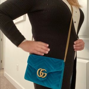 Gucci Marmont Velvet Wallet on a Chain (WOC)